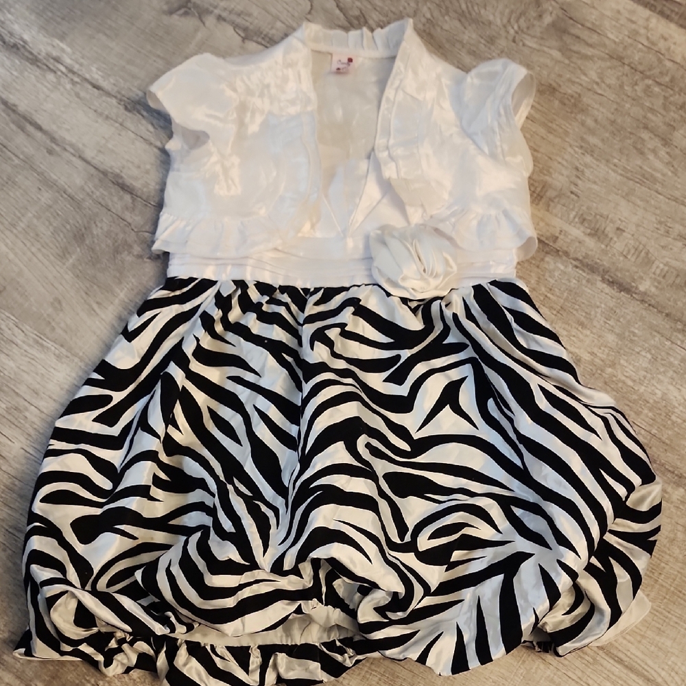 Elegant Zebra Print Kids Dress
